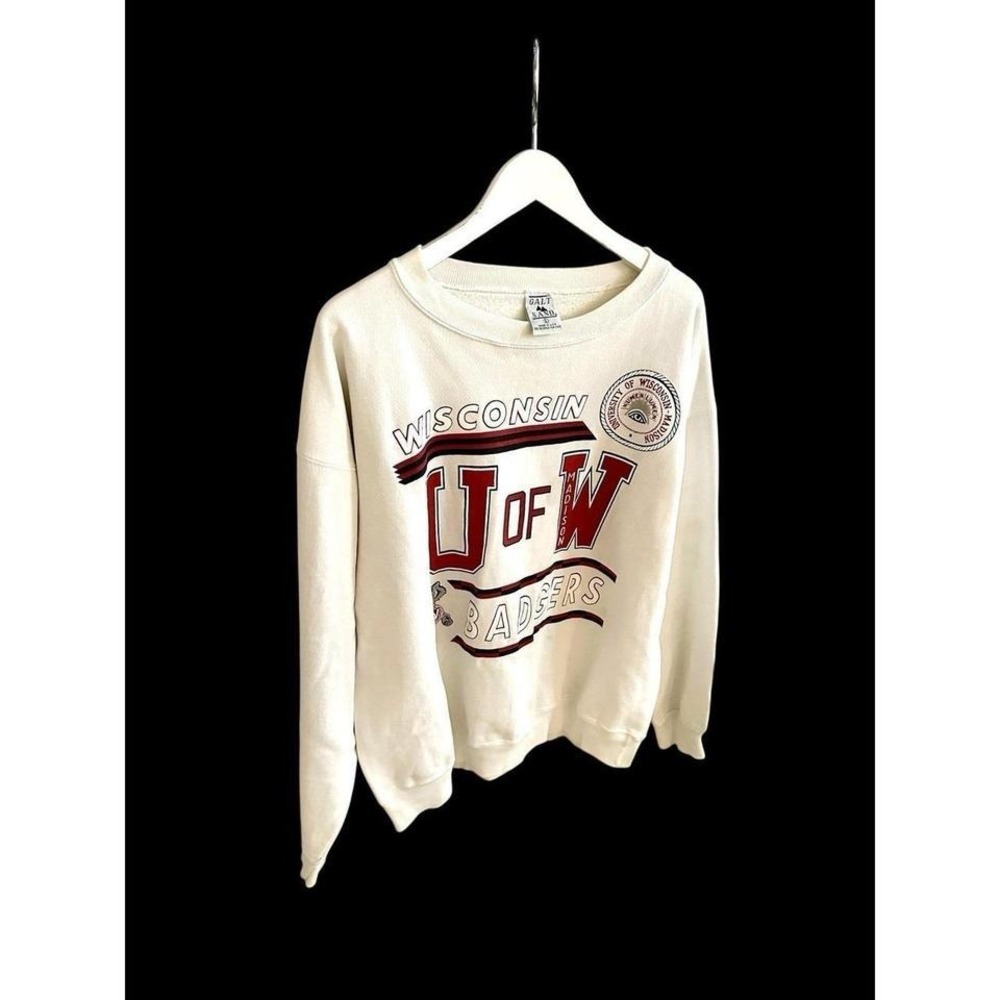 Galt‎ Sand Vintage 90's University Of Wisconsin Sweatshirt Sz Large Distressed